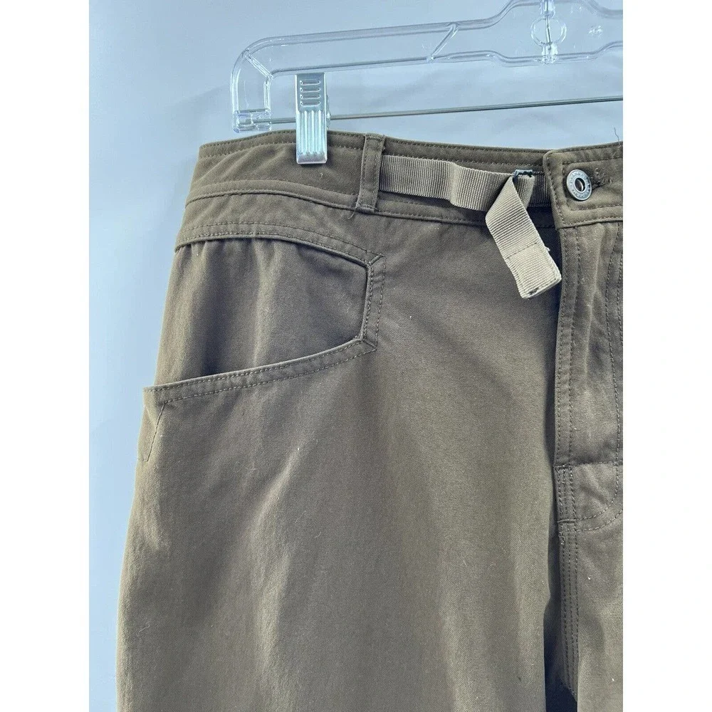 prAna Men’s Hiking Pants Comfort Adjustable Waist Pockets Dark Olive Size Large